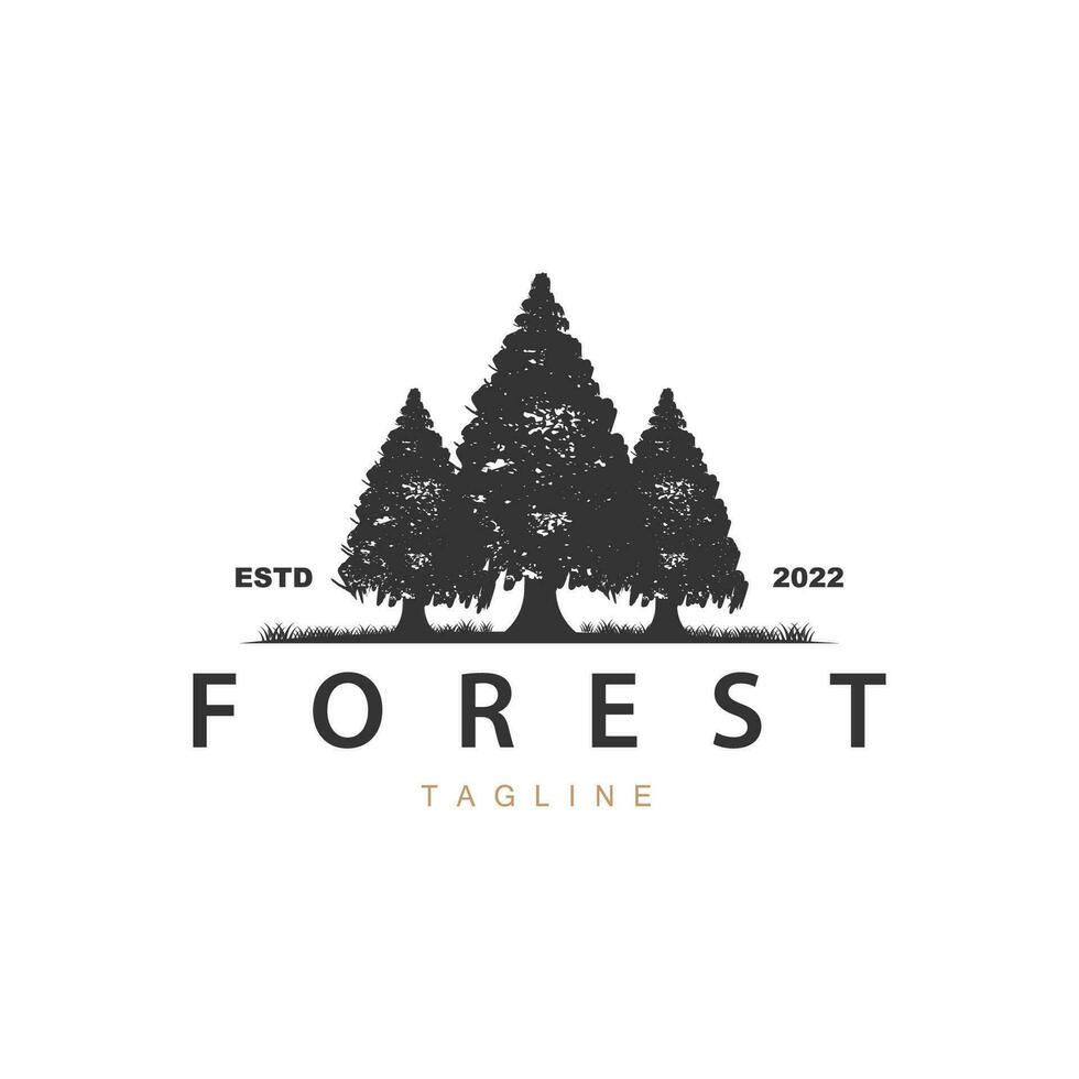 foresta logo, giungla avventura semplice design vettore, illustrazione modello vettore