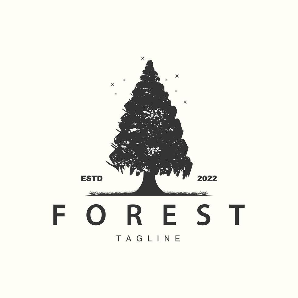 foresta logo, giungla avventura semplice design vettore, illustrazione modello vettore