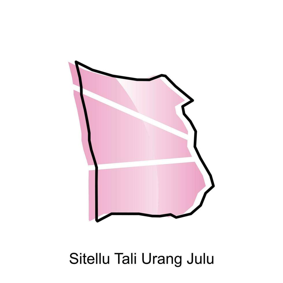 carta geografica città di sitollu tali urang luglio vettore design. astratto, disegni concetto, logo design modello