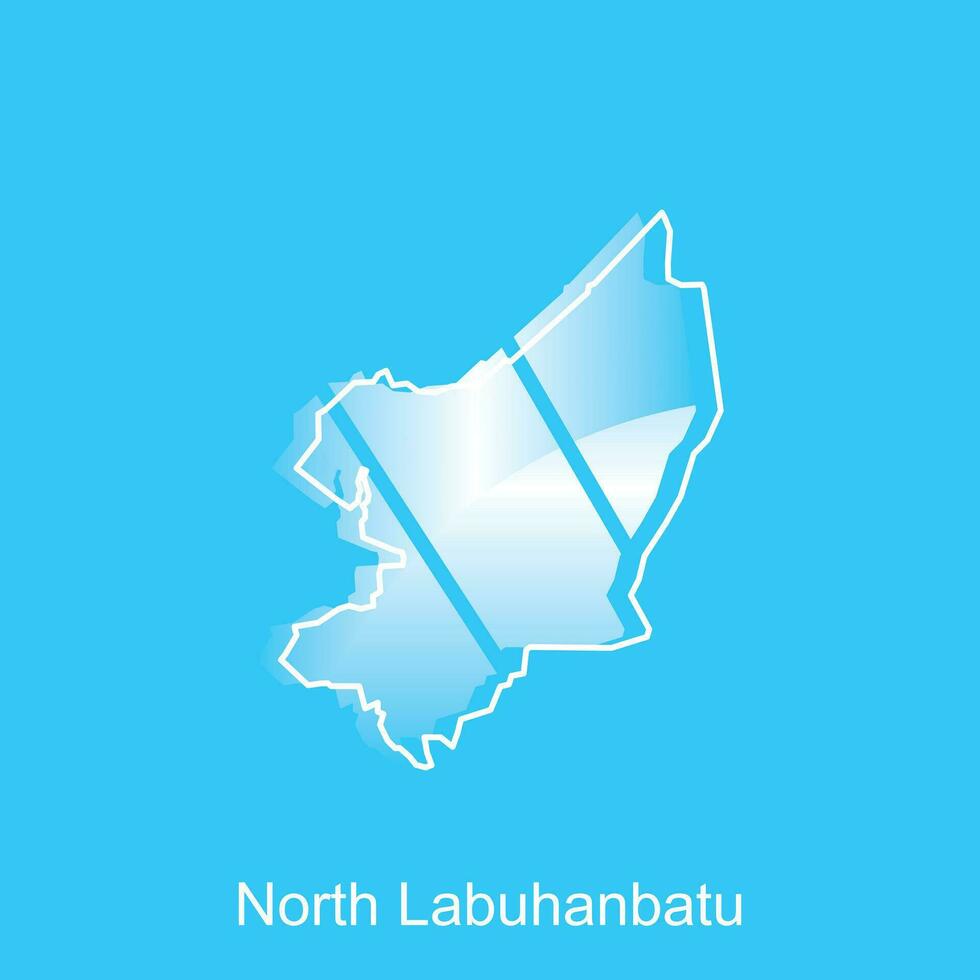 carta geografica città di nord labuhanbatu vettore design. astratto, disegni concetto, logo design modello
