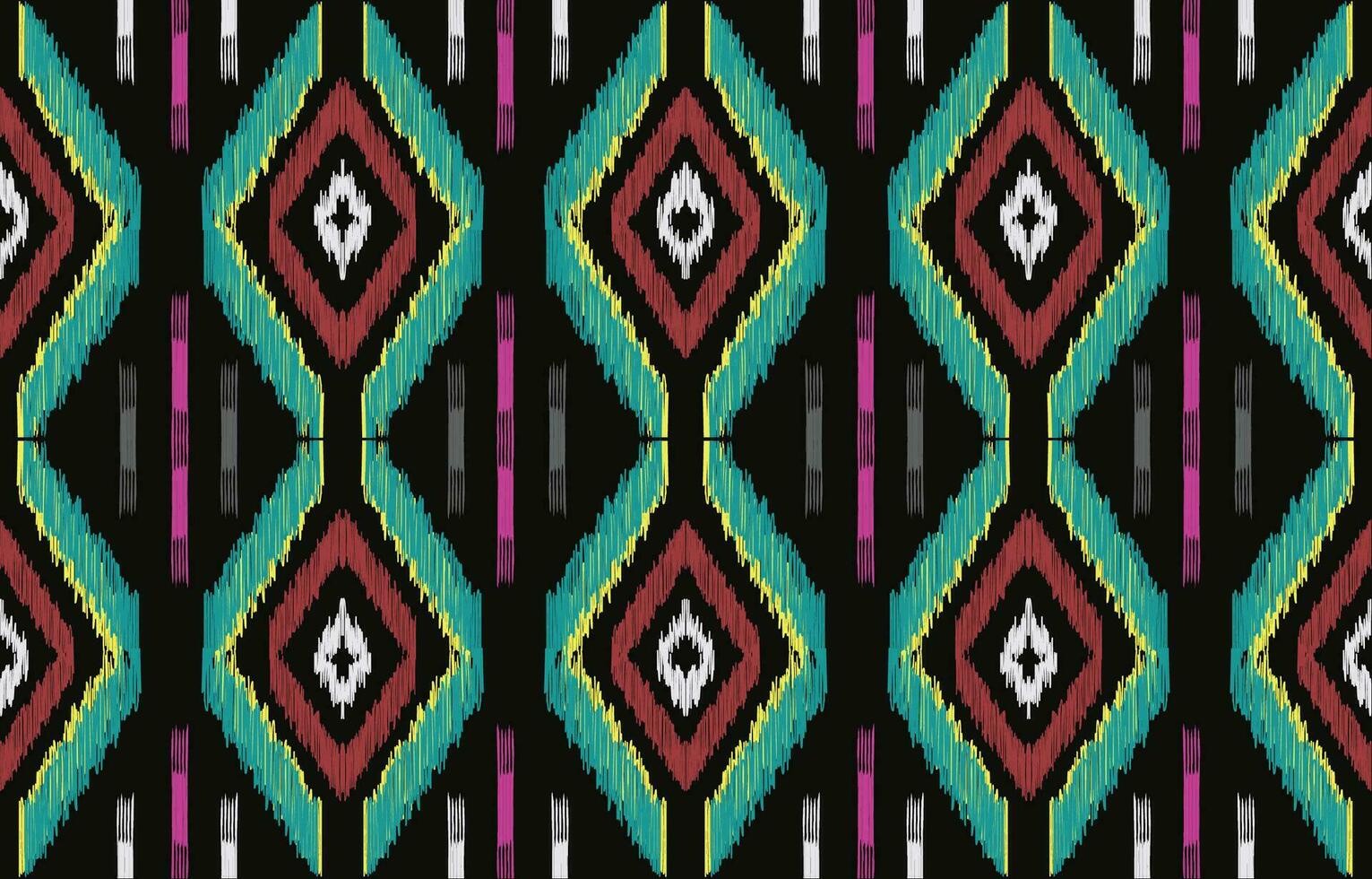 etnico astratto ikat arte. azteco ornamento Stampa. geometrico etnico modello senza soluzione di continuità colore orientale. design per sfondo ,tenda, tappeto, sfondo, vestiario, avvolgere, batik, vettore illustrazione.