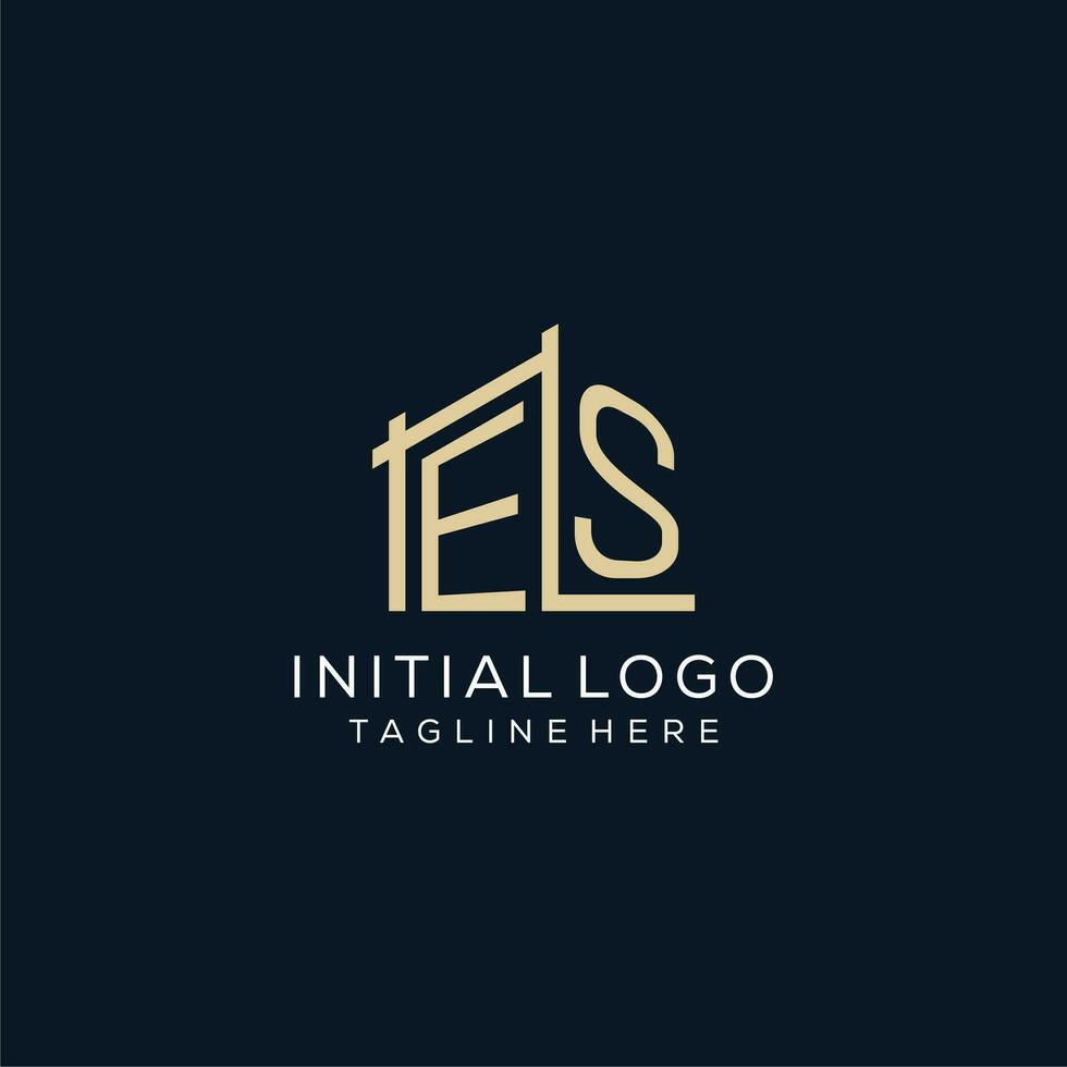 iniziale es logo, pulito e moderno architettonico e costruzione logo design vettore