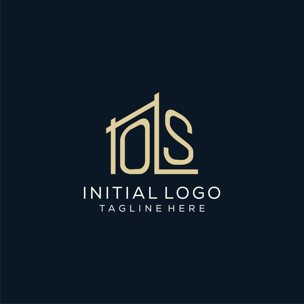 iniziale os logo, pulito e moderno architettonico e costruzione logo design vettore