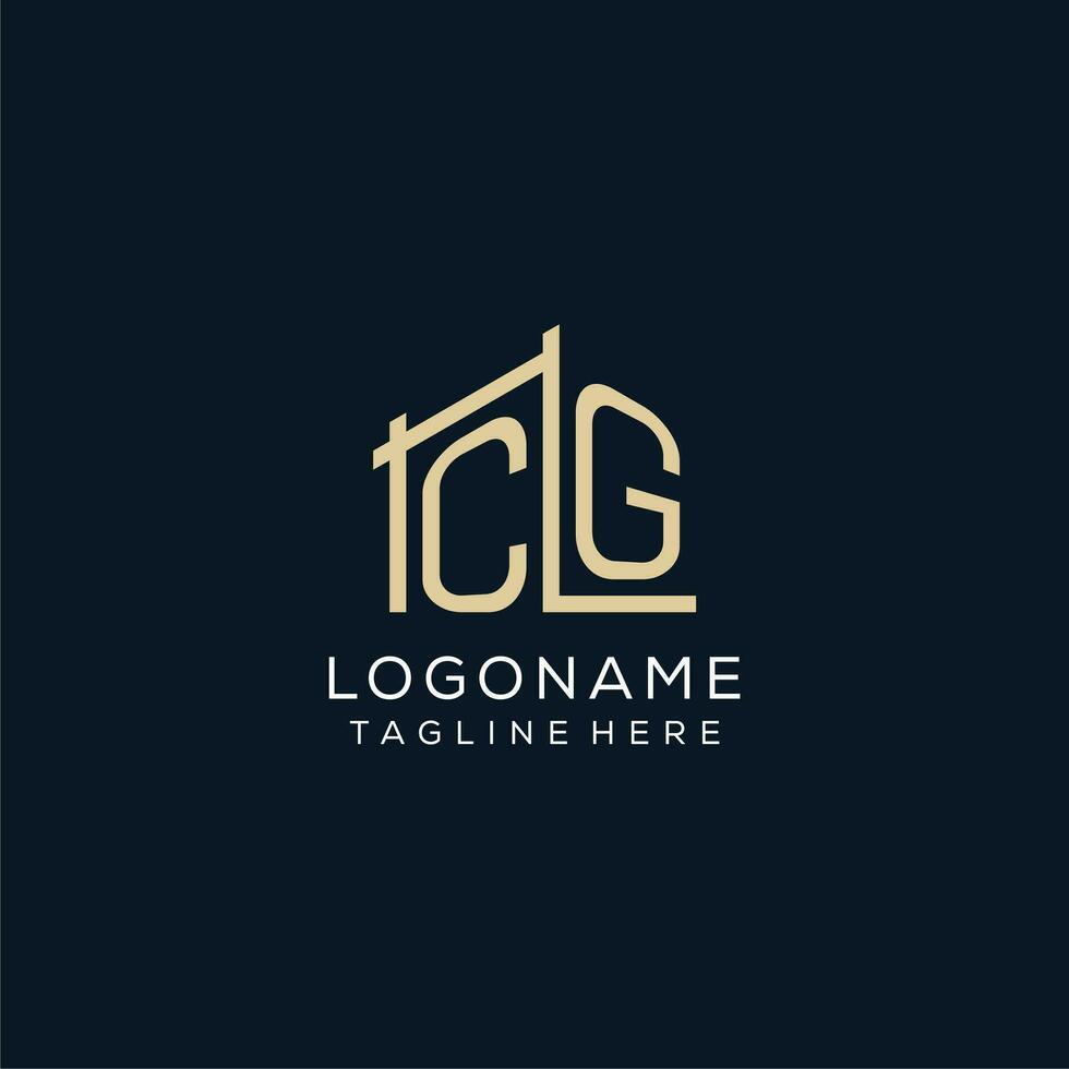 iniziale cg logo, pulito e moderno architettonico e costruzione logo design vettore