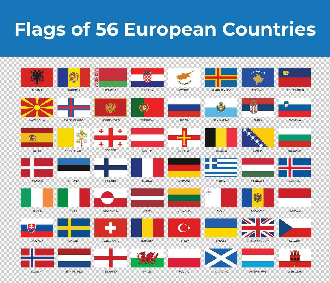 bandiere di 12 europeo paesi vettore