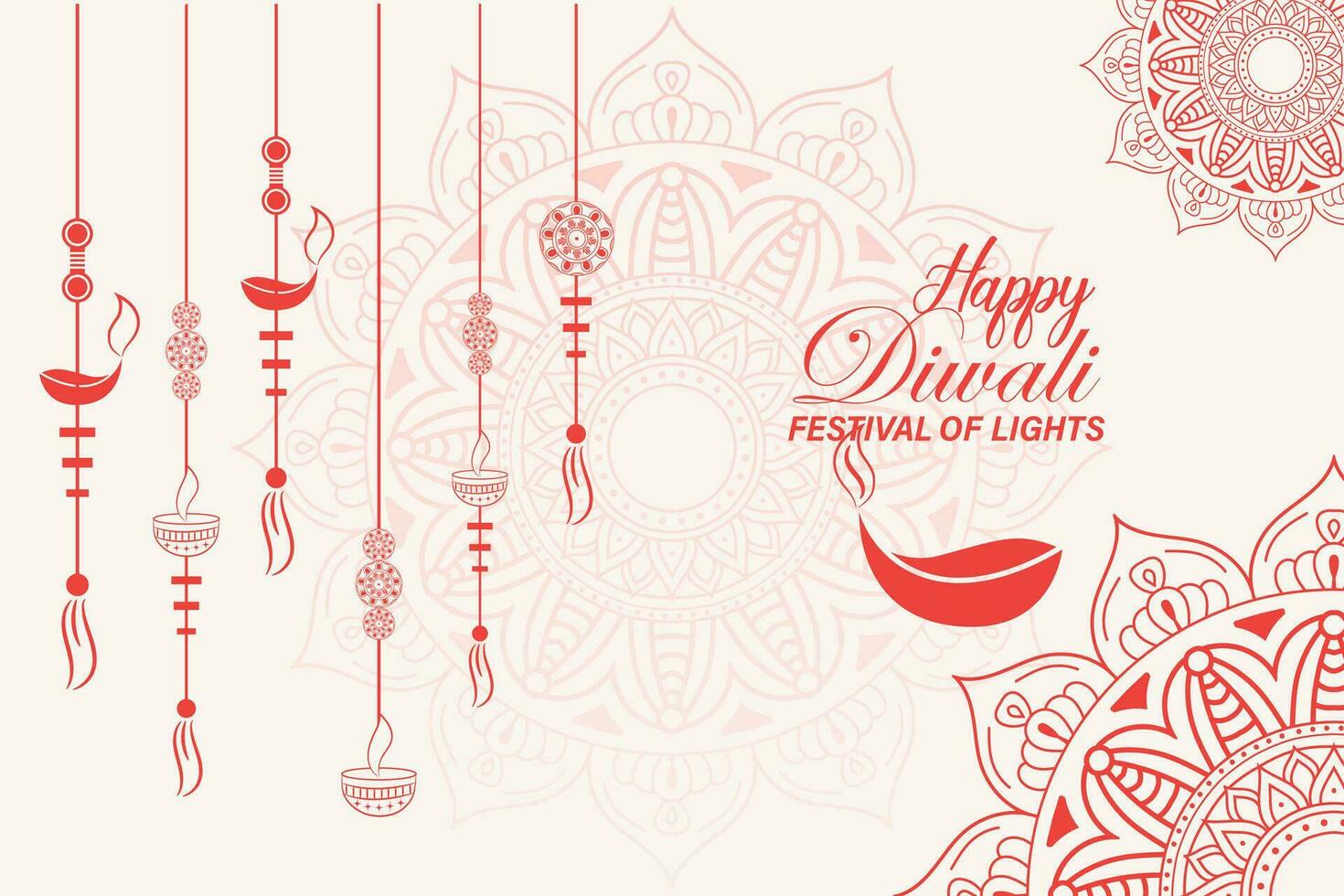 contento diwali, Festival di luci, carta grafico di indiano Rangoli, d'oro luci, colorato decorativo sfondo, blu magenta sfondo vettore