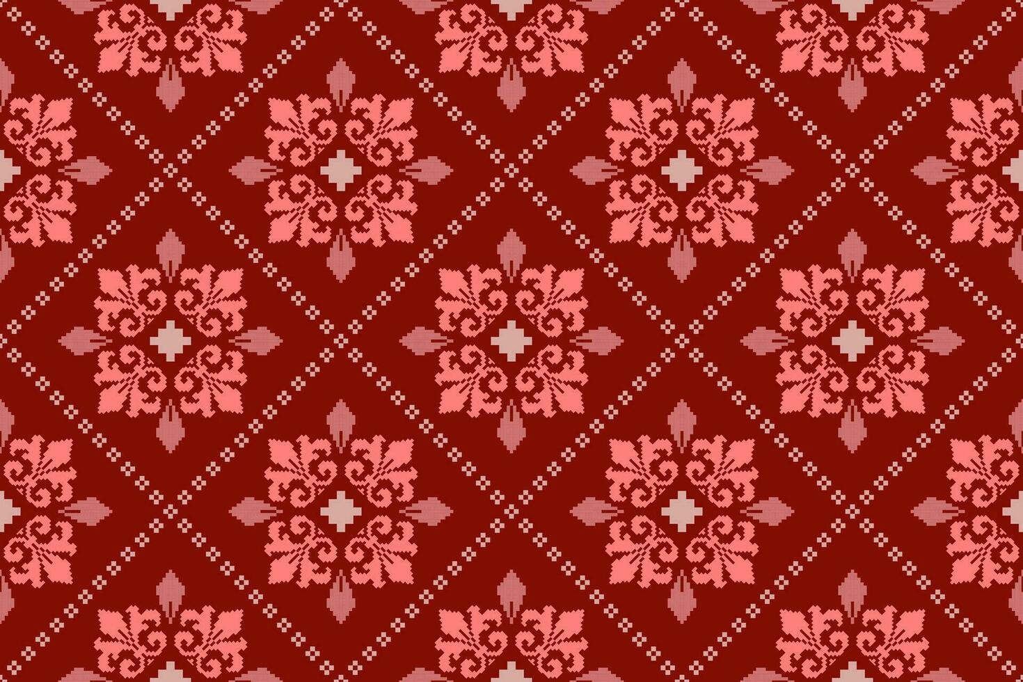 rosso attraversare punto colorato geometrico tradizionale etnico modello ikat senza soluzione di continuità modello astratto design per tessuto Stampa stoffa vestito tappeto le tende e sarong azteco africano indiano indonesiano vettore