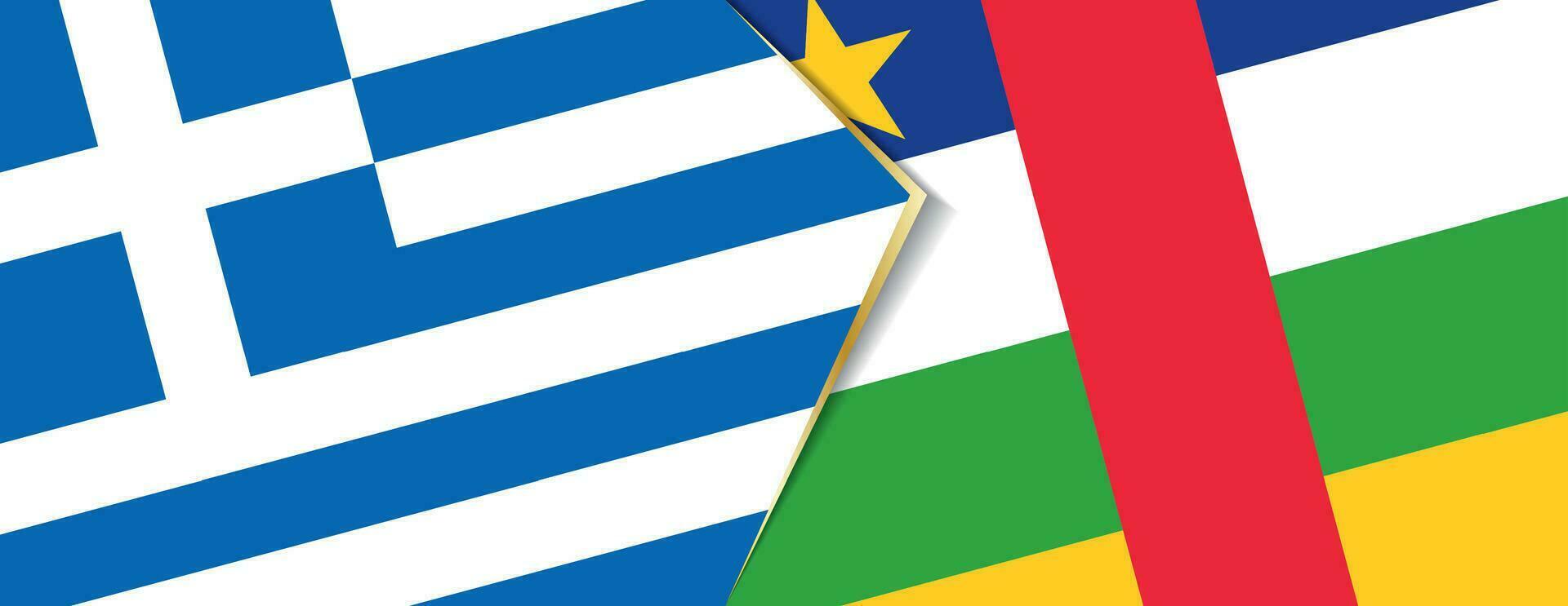 Grecia e centrale africano repubblica bandiere, Due vettore bandiere.