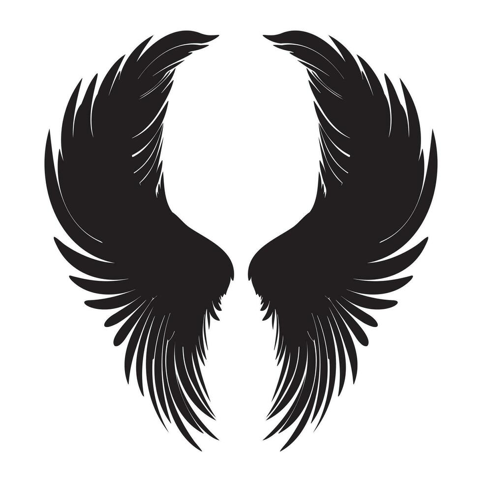 Ali moderno logo. vettore tatuaggio design di un' Ali, silhouette di paio Ali .angelo Ali icona vettore. volare illustrazione cartello. pilota simbolo