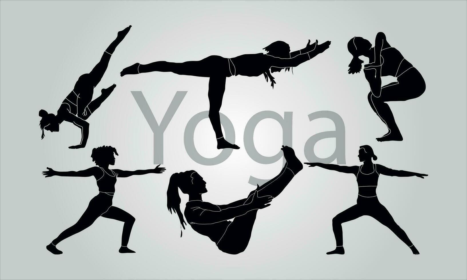 yoga vettore sagome donna fare yoga san design