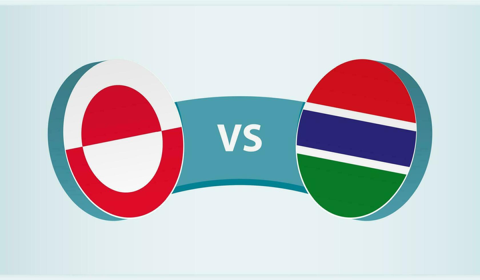 Groenlandia contro Gambia, squadra gli sport concorrenza concetto. vettore