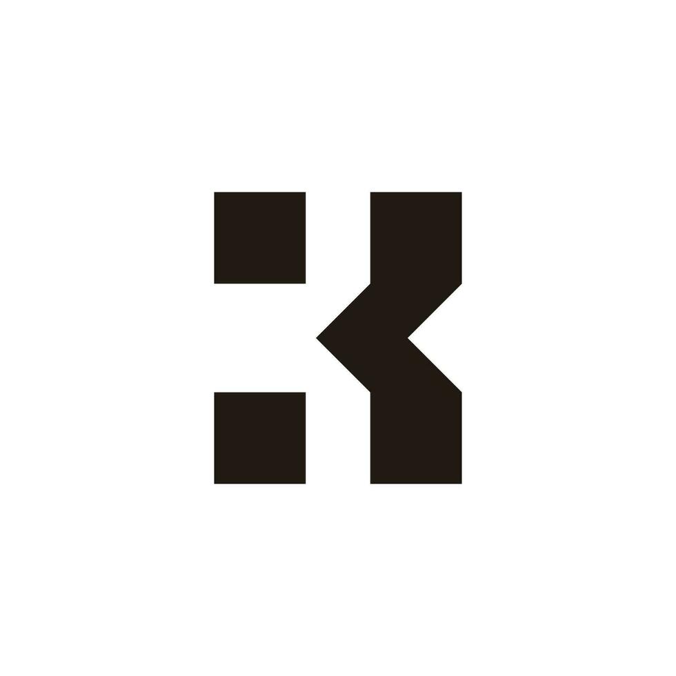 lettera K piazze pulito geometrico logo vettore