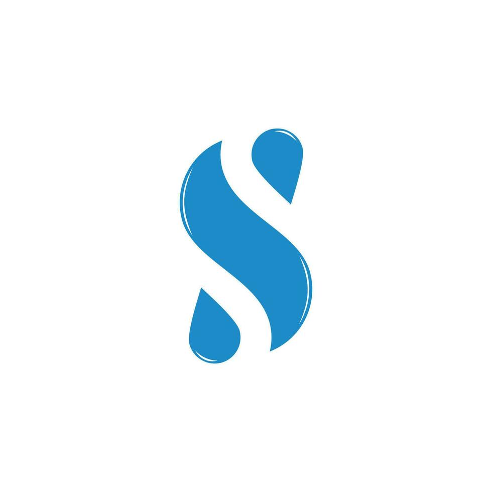 lettera S far cadere acqua simbolo design logo vettore