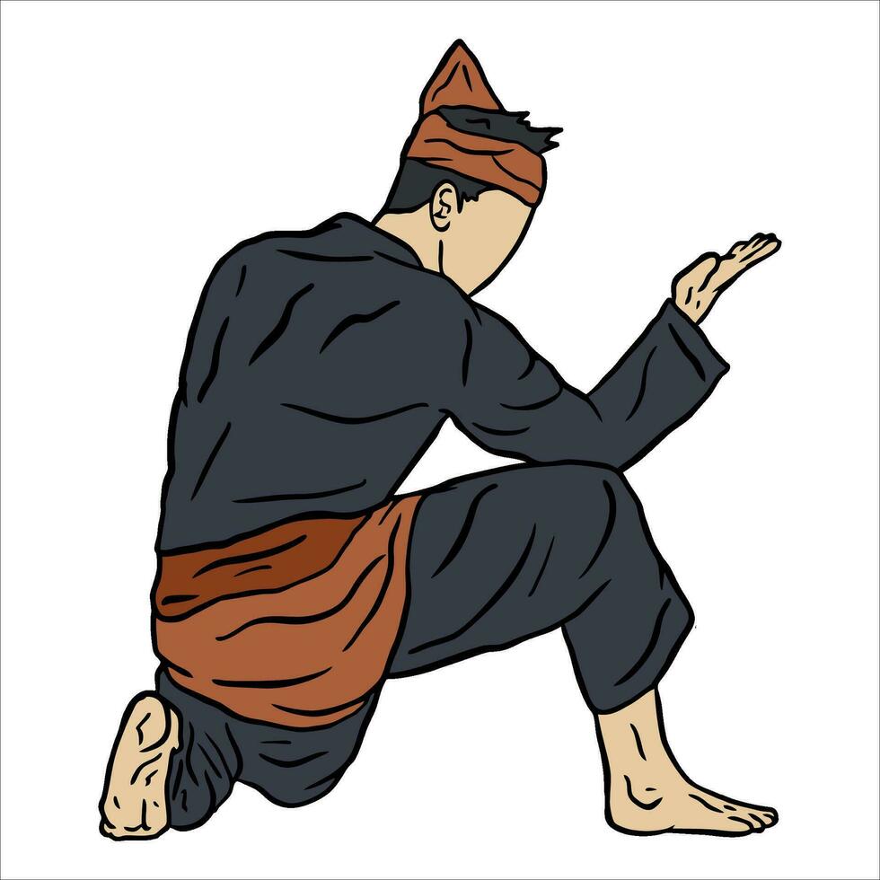 pencak silat vettore illustrazione azione posa jurus silat