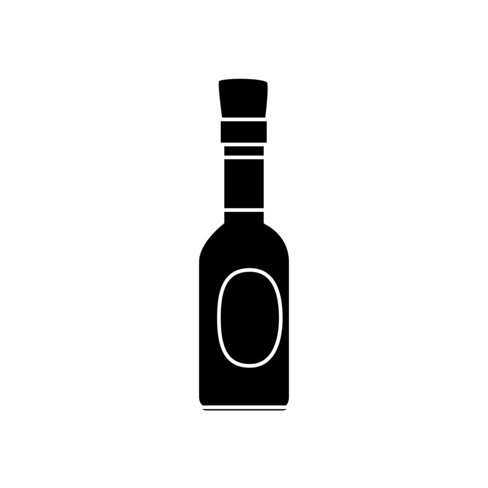 silhouette di deliziosa salsa in bottiglia icona isolata vettore