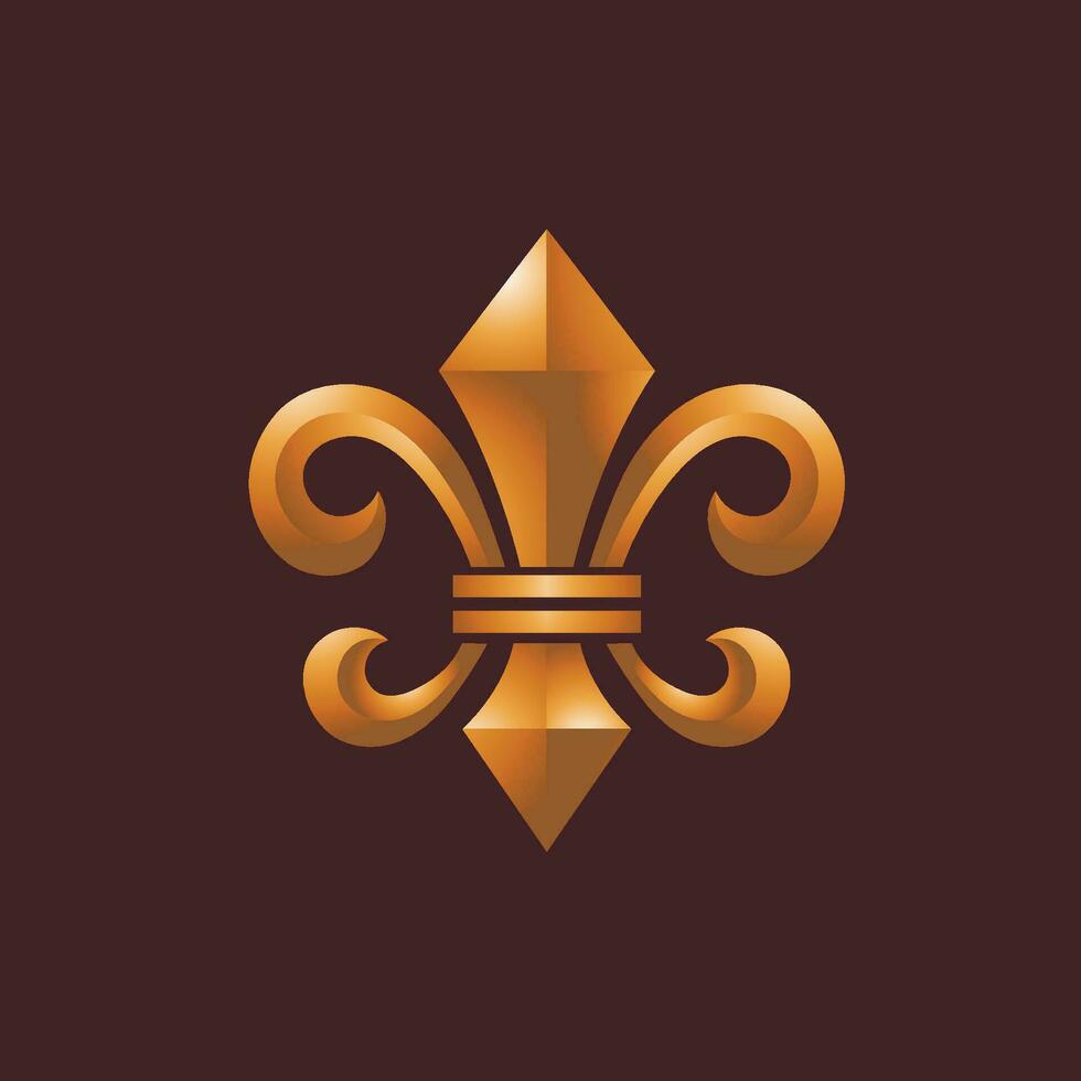 d'oro fleur-de-lis simboli come vettore