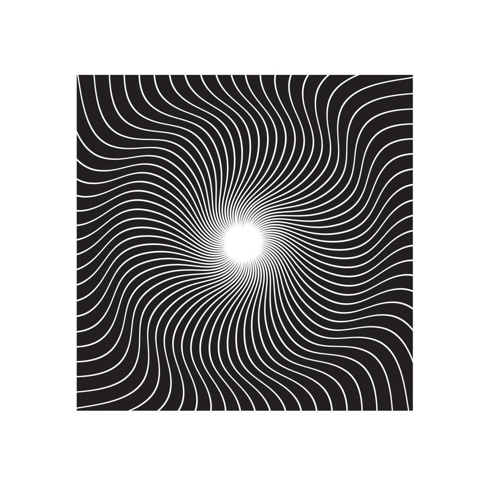 sfondo ipnotico in bianco e nero. illustrazione vettoriale