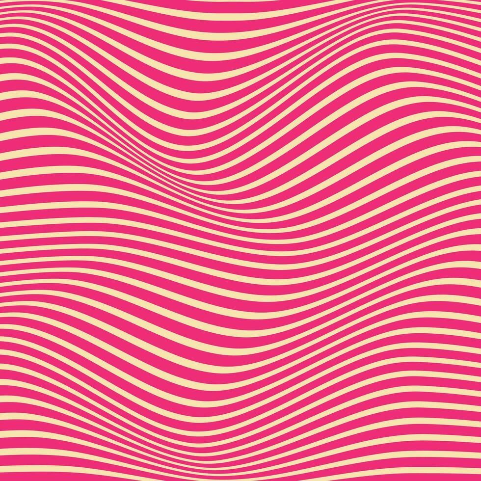 astratto monocromatico bianca linea onda modello con rosa sfondo. vettore
