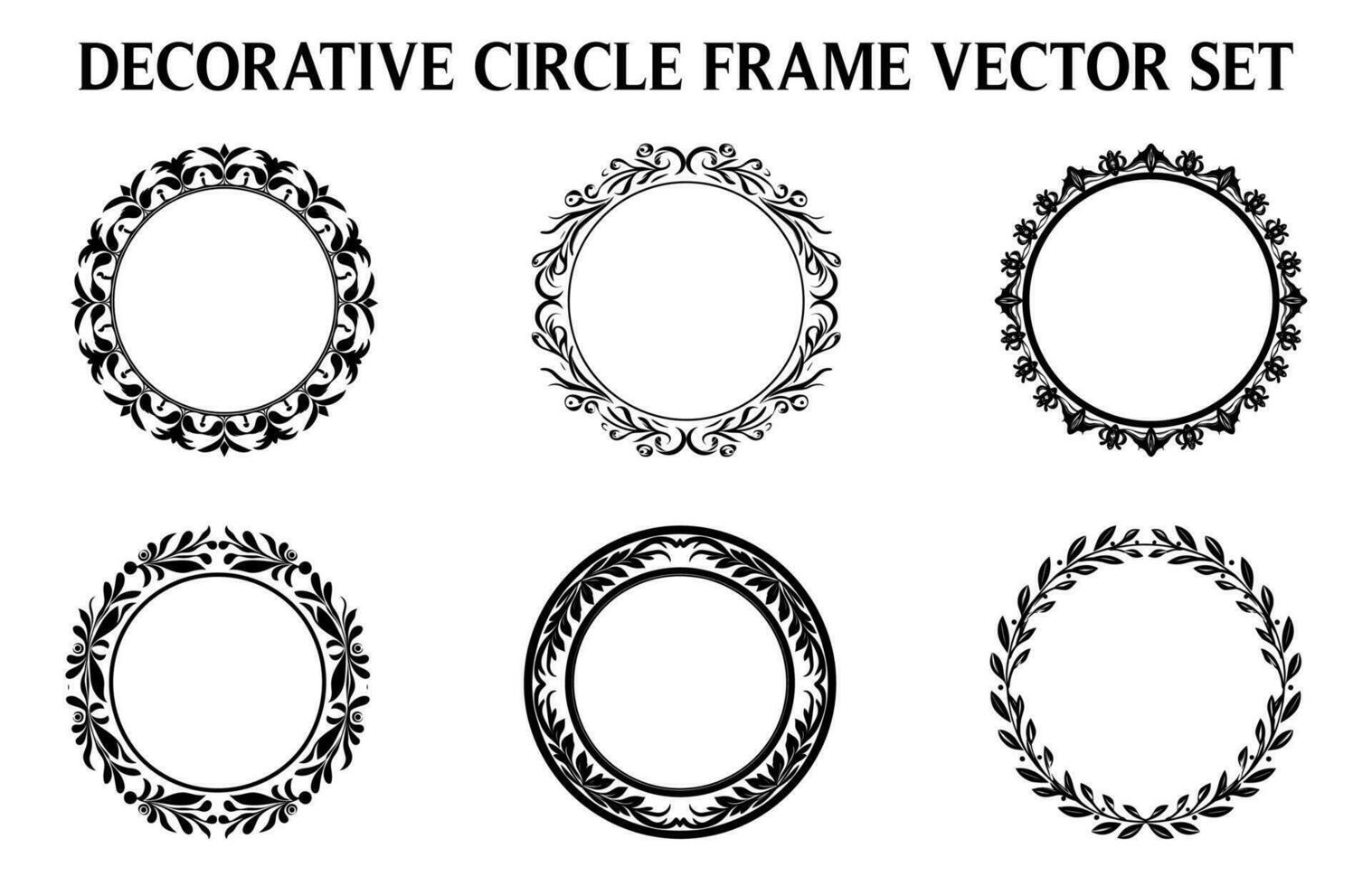 Vintage ▾ decorativo ornamentale cerchio telaio vettore impostare, il giro vettore ornamentale telaio e filigrana floreale ornamenti