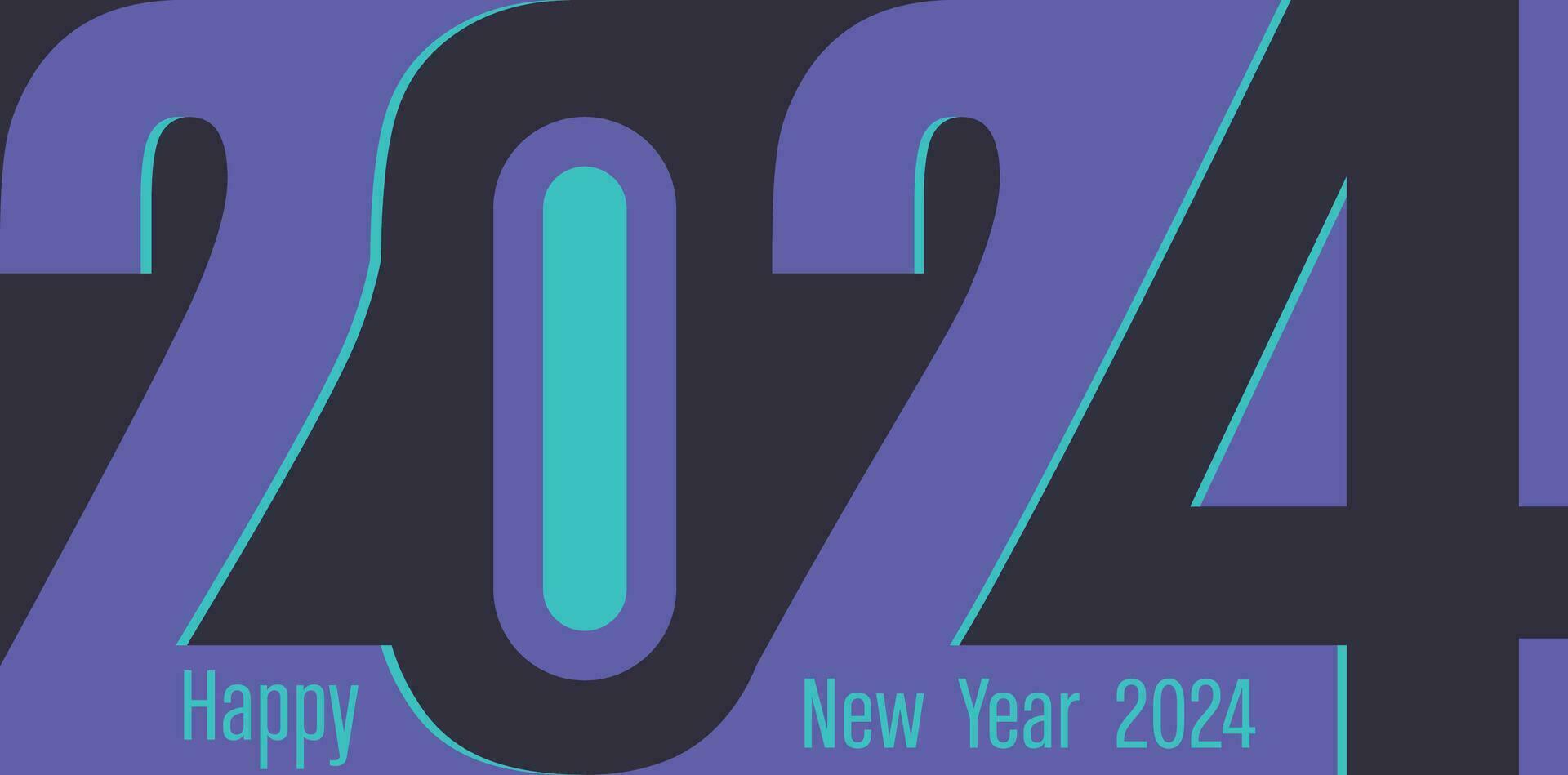 contento nuovo anno 2024 design. premio vettore design per manifesto, striscione, saluto e nuovo anno 2024 celebrazione