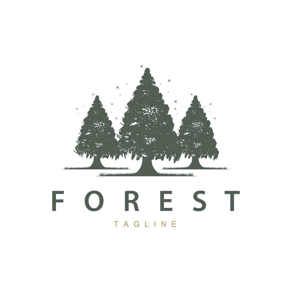 foresta logo, giungla avventura semplice design vettore, illustrazione modello vettore