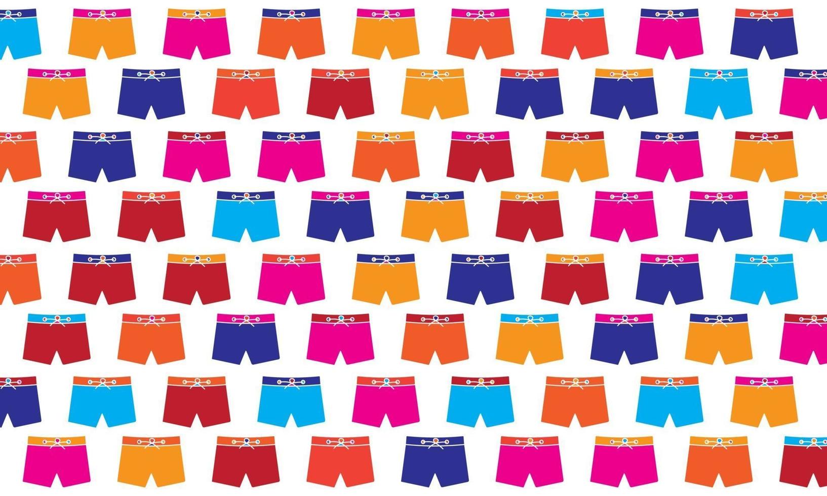 fondo senza cuciture del modello dei pantaloncini da bagno colorati vettore