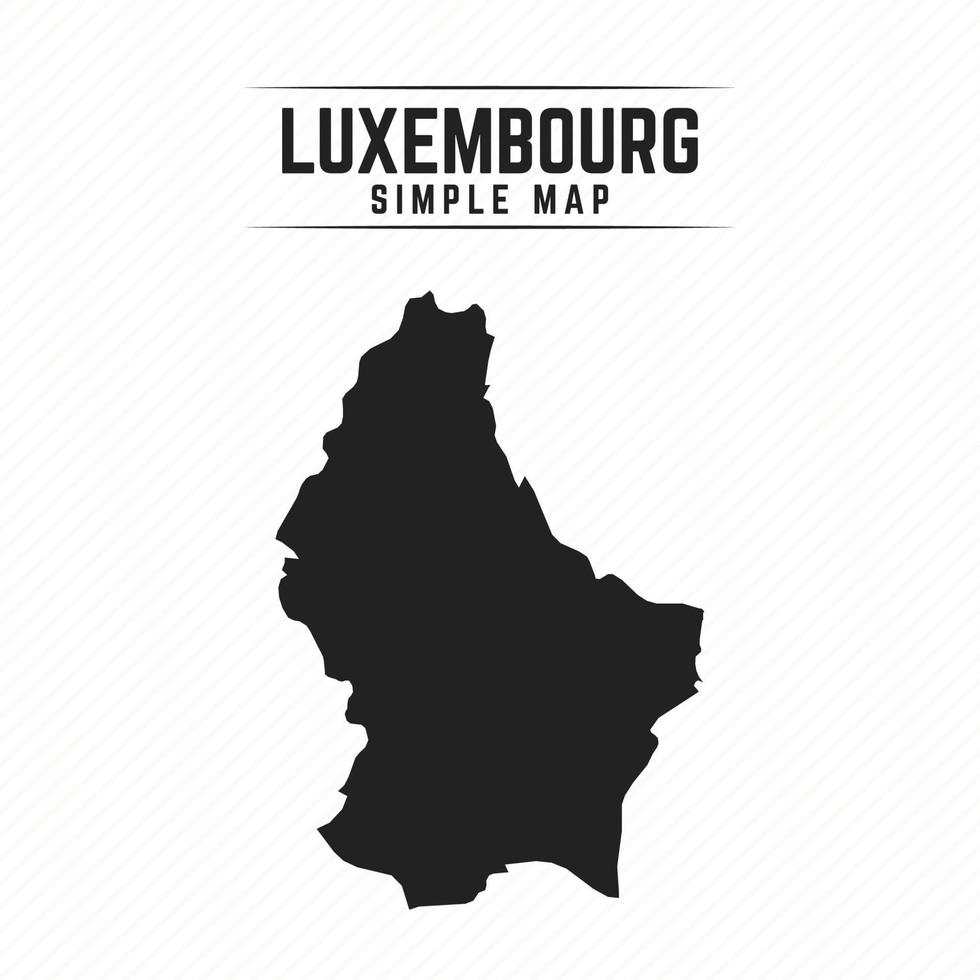 semplice mappa nera del lussemburgo isolato su sfondo bianco vettore