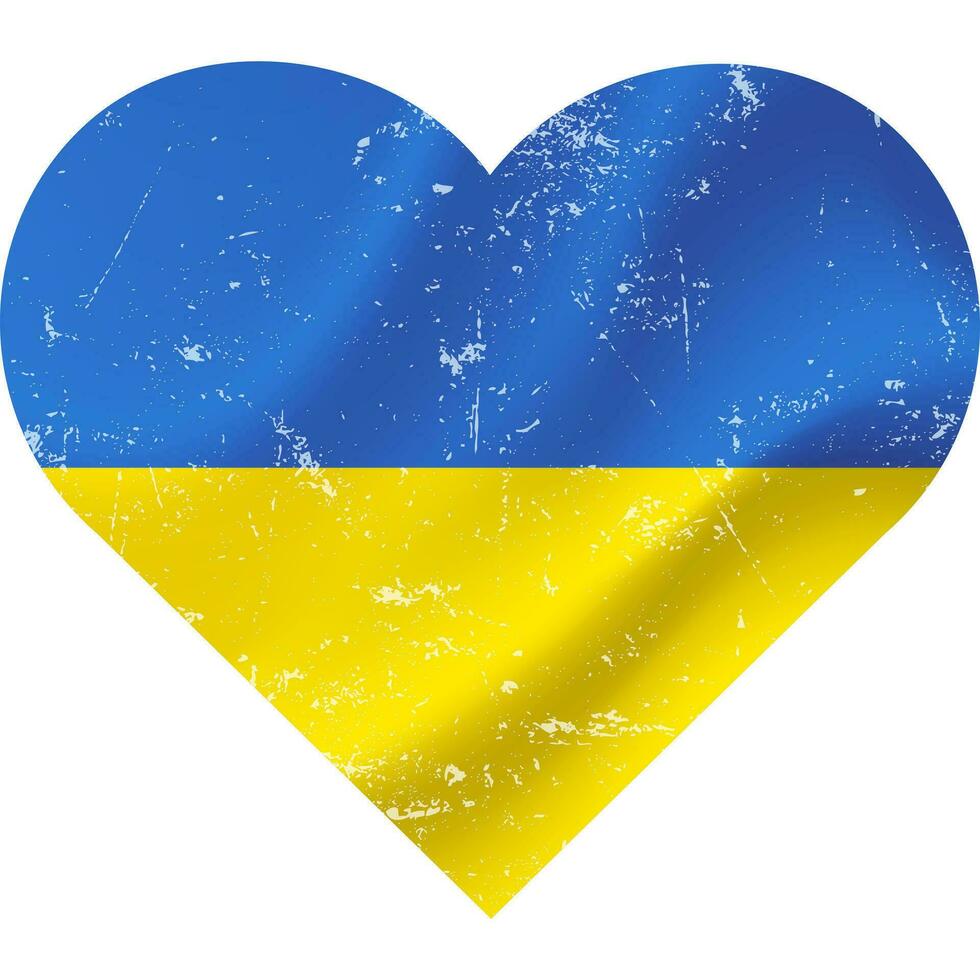 Ucraina bandiera nel cuore forma grunge Vintage ▾. ucraino bandiera cuore. vettore bandiera simbolo.