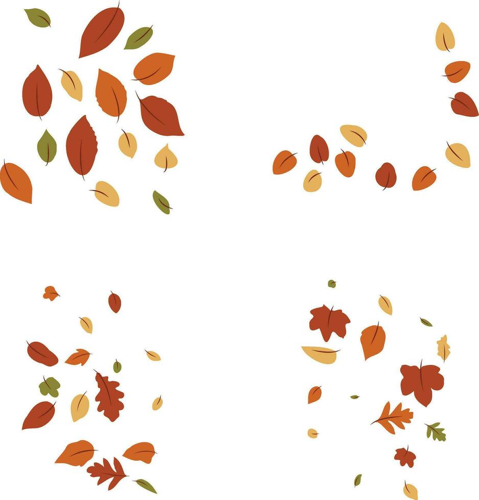 caduto autunno le foglie icona su bianca sfondo. vettore illustrazione impostare.
