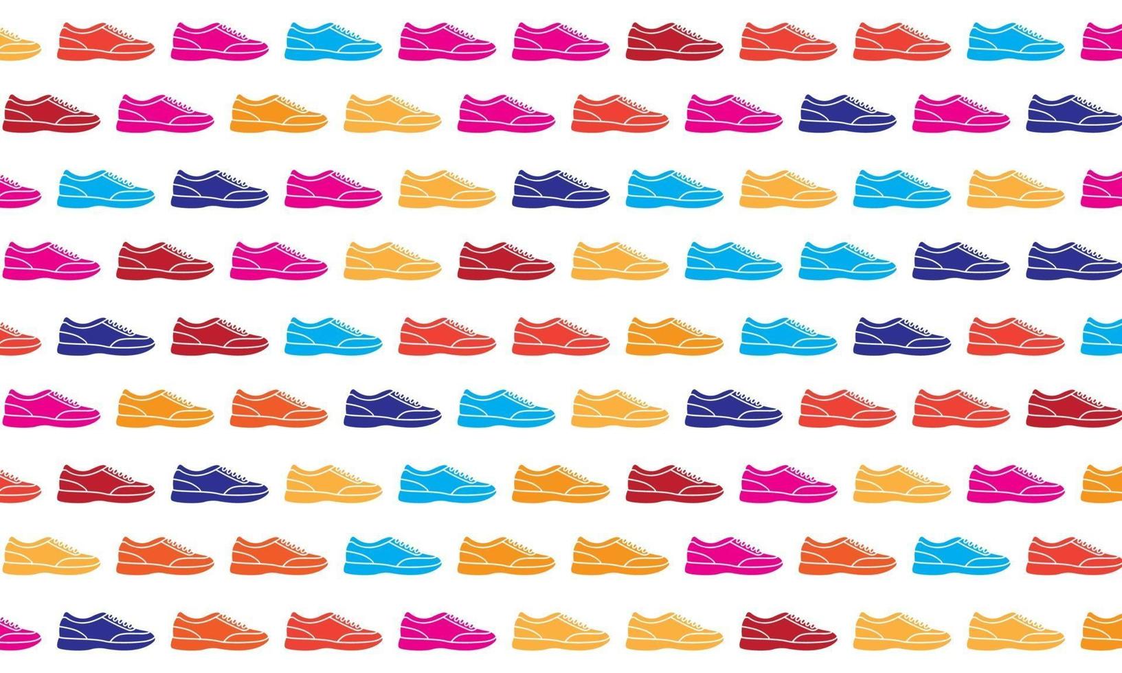 fondo senza cuciture del modello delle scarpe colorate vettore