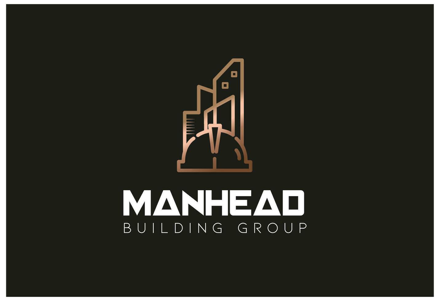 edificio costruzione logo con edifici e lavoratore berretto vettore