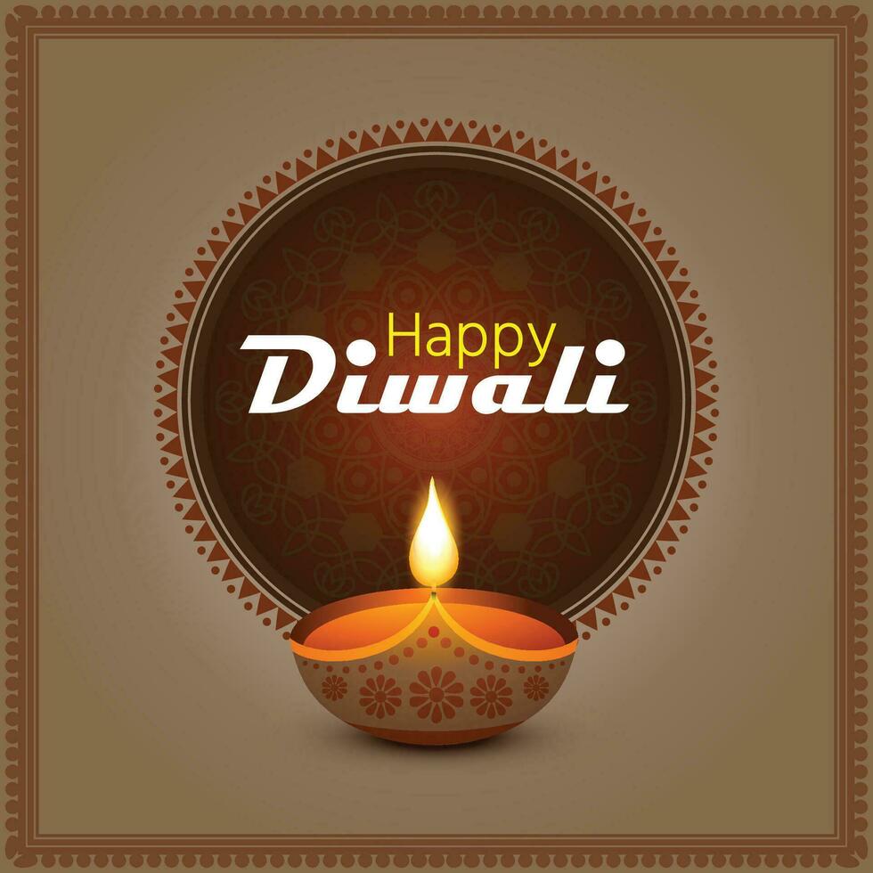 contento Diwali con Diwali lampada, Diwali celebrazione inviare, vettore illustrazione design.