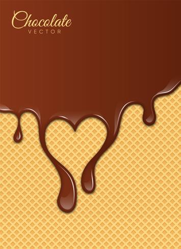 Cioccolato liquido o vernice marrone. Illustrazione vettoriale