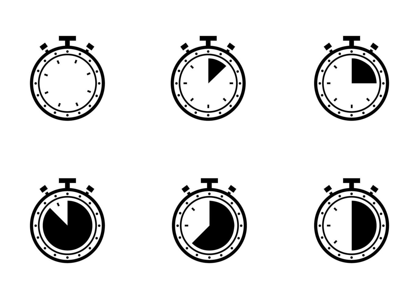 set di icone del cronometro - illustrazione vettoriale. vettore
