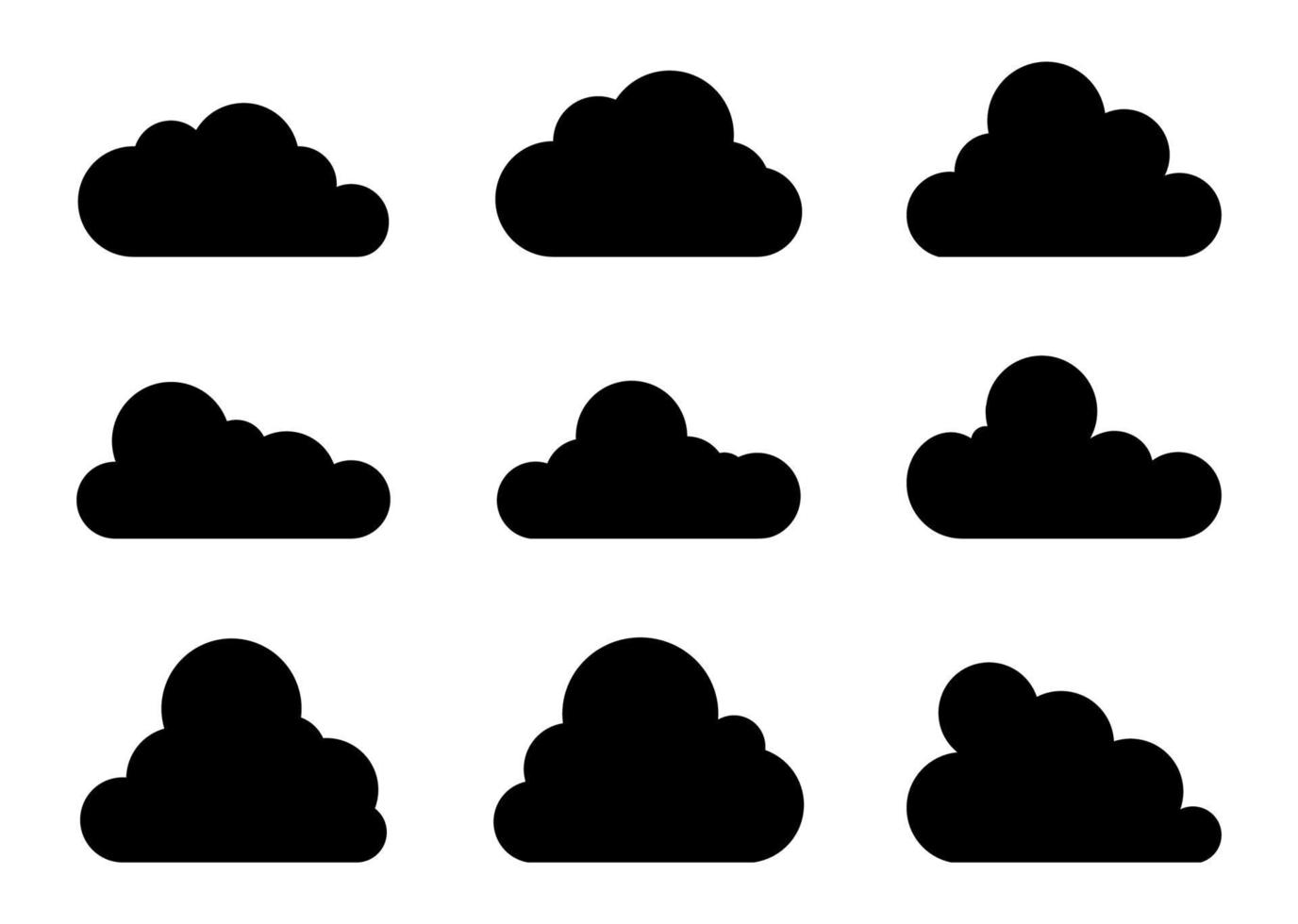 set di icone nuvola - illustrazione vettoriale. vettore
