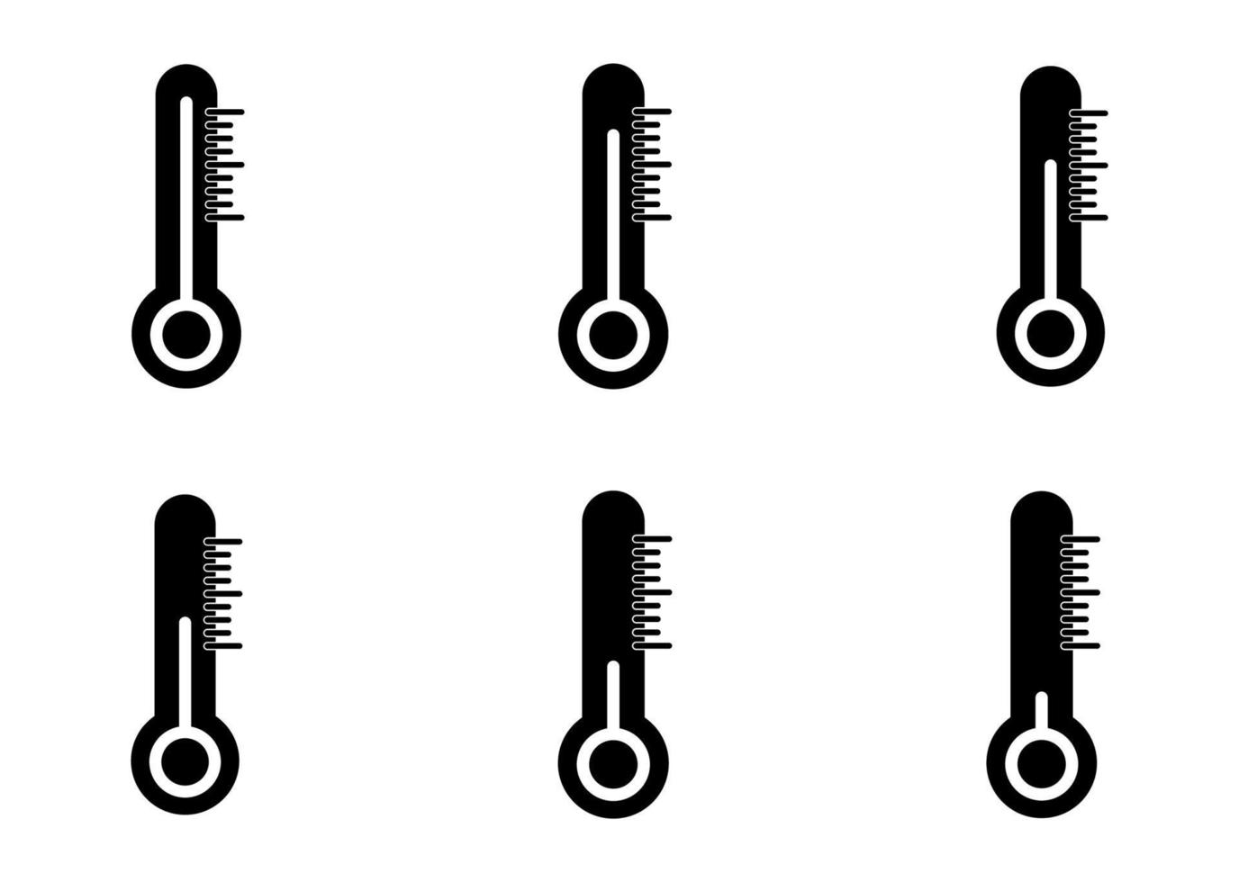 set di icone del termometro - illustrazione vettoriale. vettore