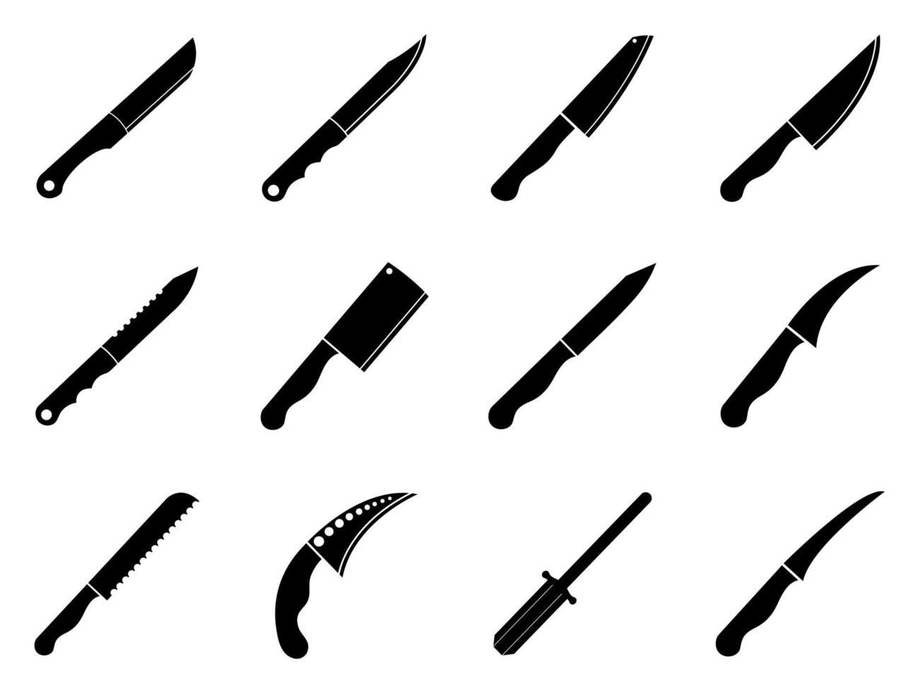 coltello icon set - illustrazione vettoriale. vettore