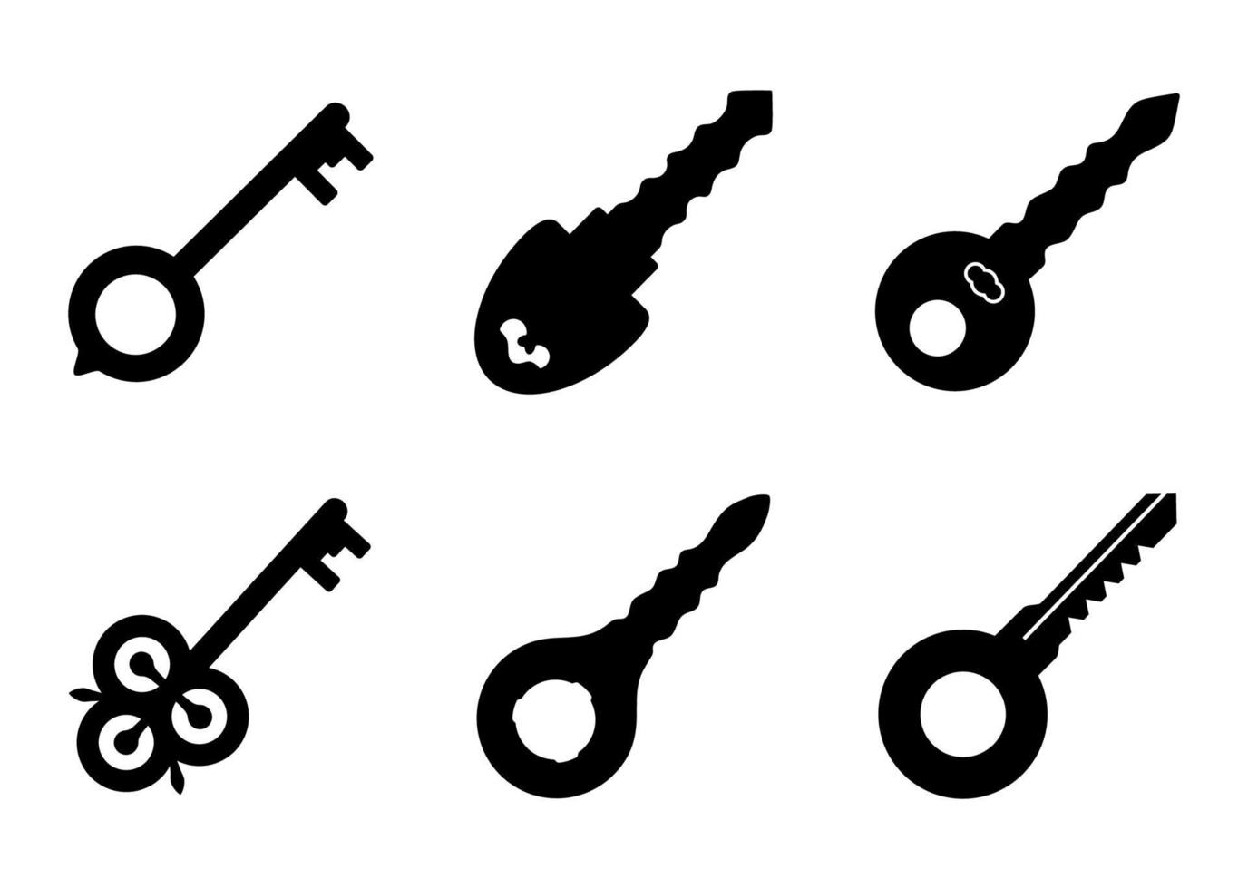 set di icone chiave - illustrazione vettoriale. vettore