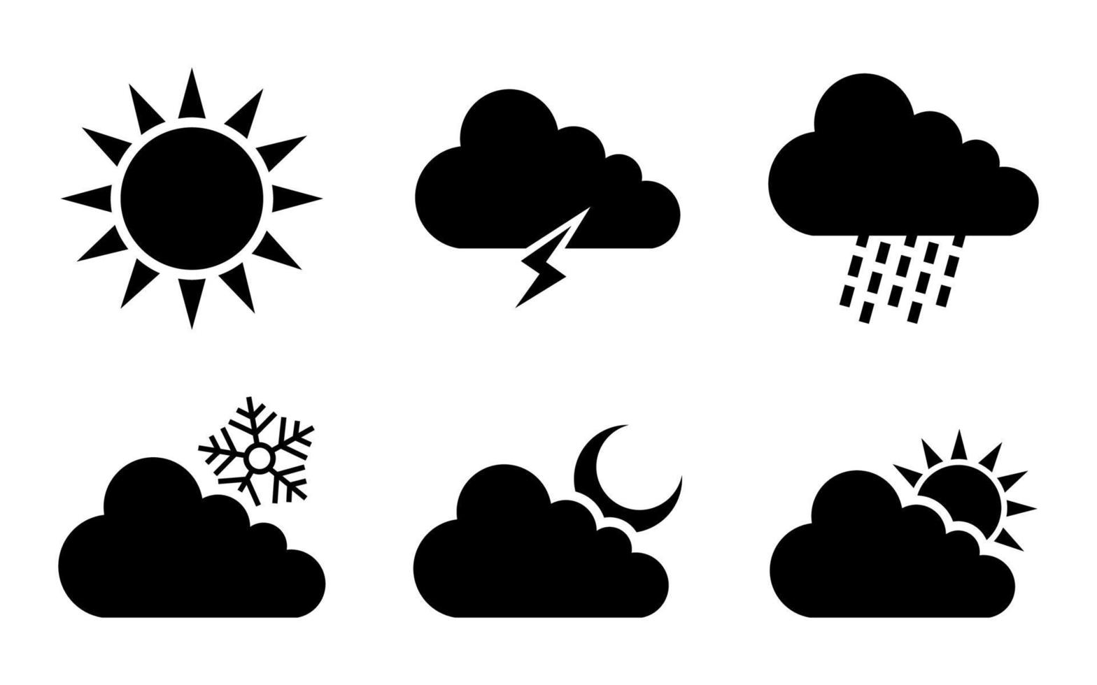 set di icone meteo - illustrazione vettoriale. vettore