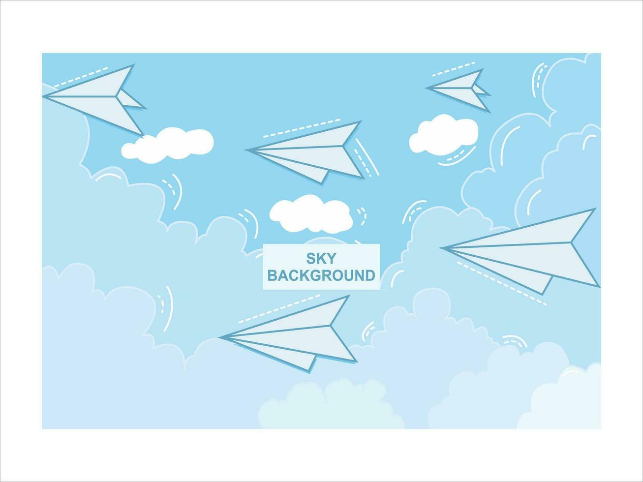 vettore sfondo di carta aeroplani volante sopra bianca nuvole