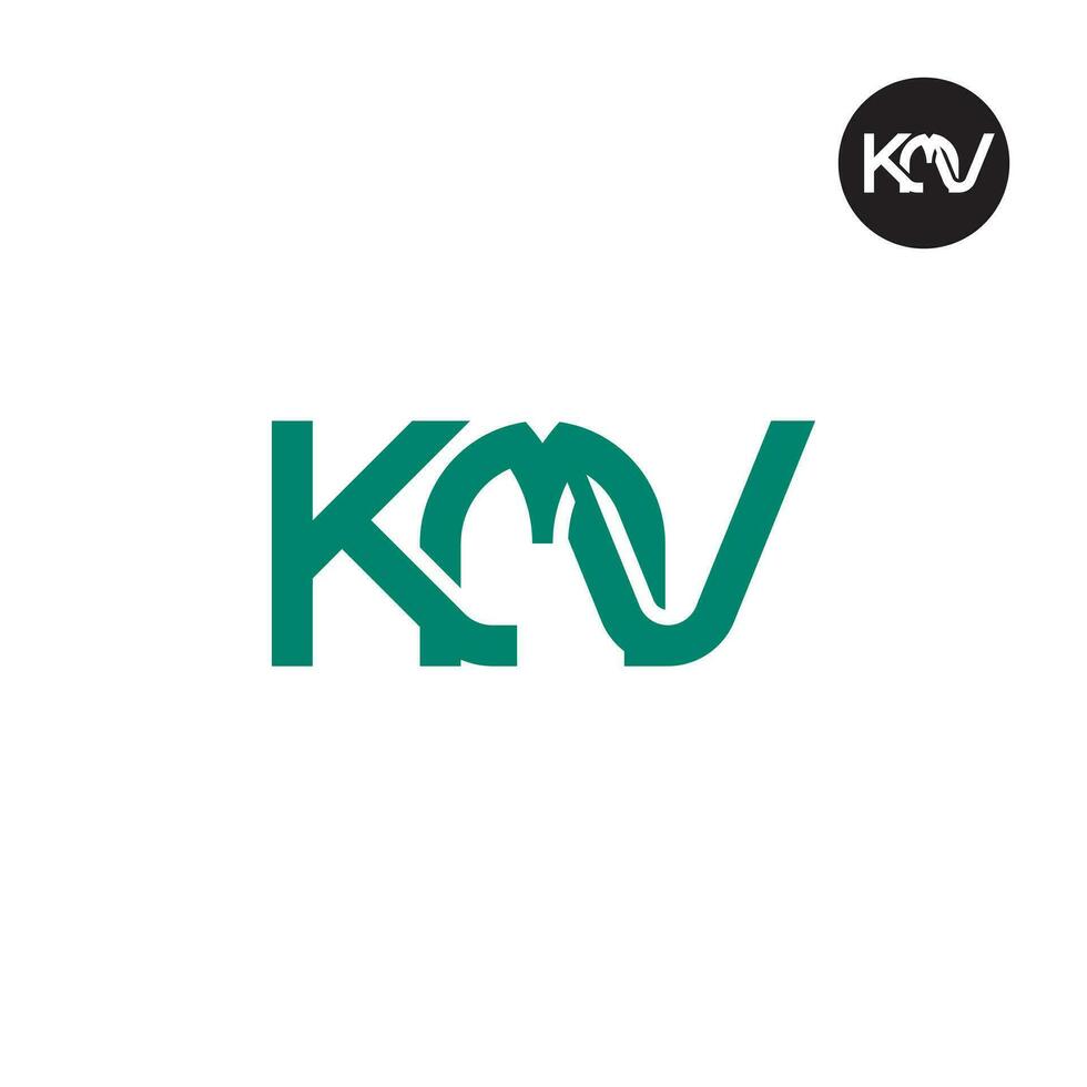 lettera kmv monogramma logo design vettore