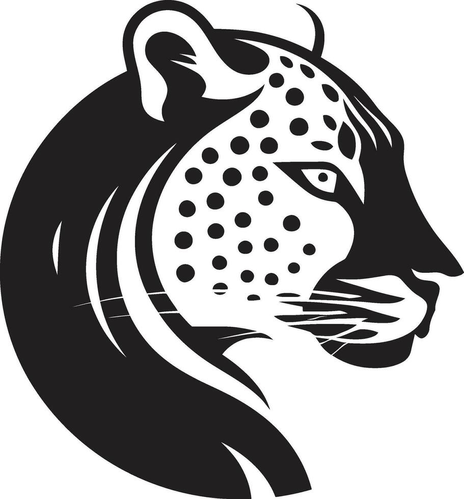 elegante e selvaggio nero leopardo logo design pantera energia nero vettore leopardo emblema
