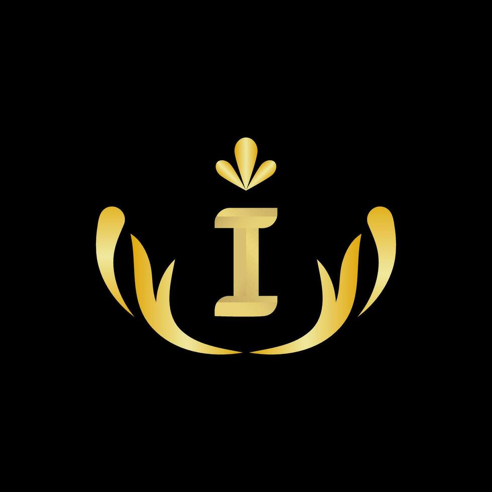 d'oro lettera io logo icona iniziale lettera io design vettore logo design