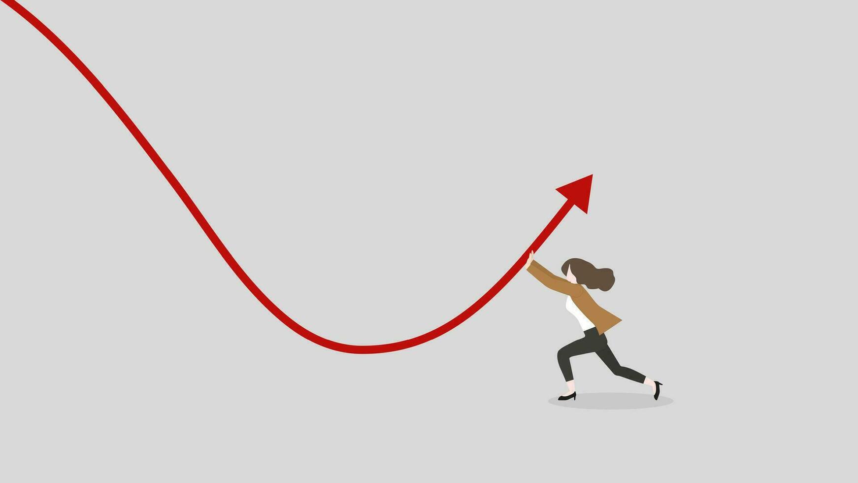 un' minimo stile di un' rosso giù grafico di il finanziario crisi vettore