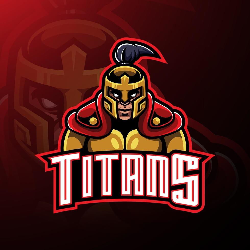 Titans Warrior mascotte logo design vettore