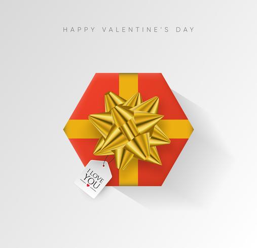 San Valentino sfondo vettoriale. Contenitore di regalo avvolto variopinto con il nastro. vettore