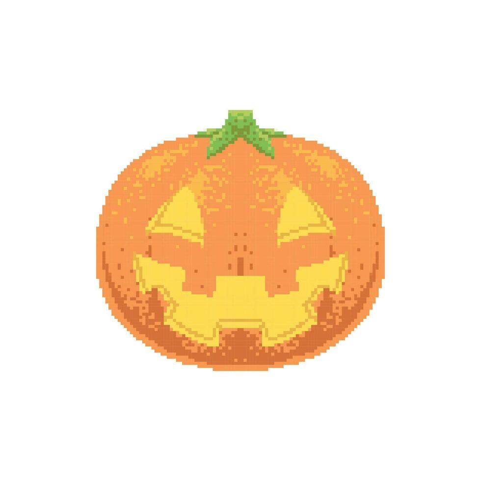 Jack o latern logo icona nel pixel arte vettore