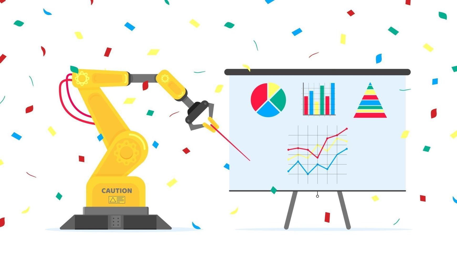 illustrazione vettoriale di design piatto stile braccio robotico