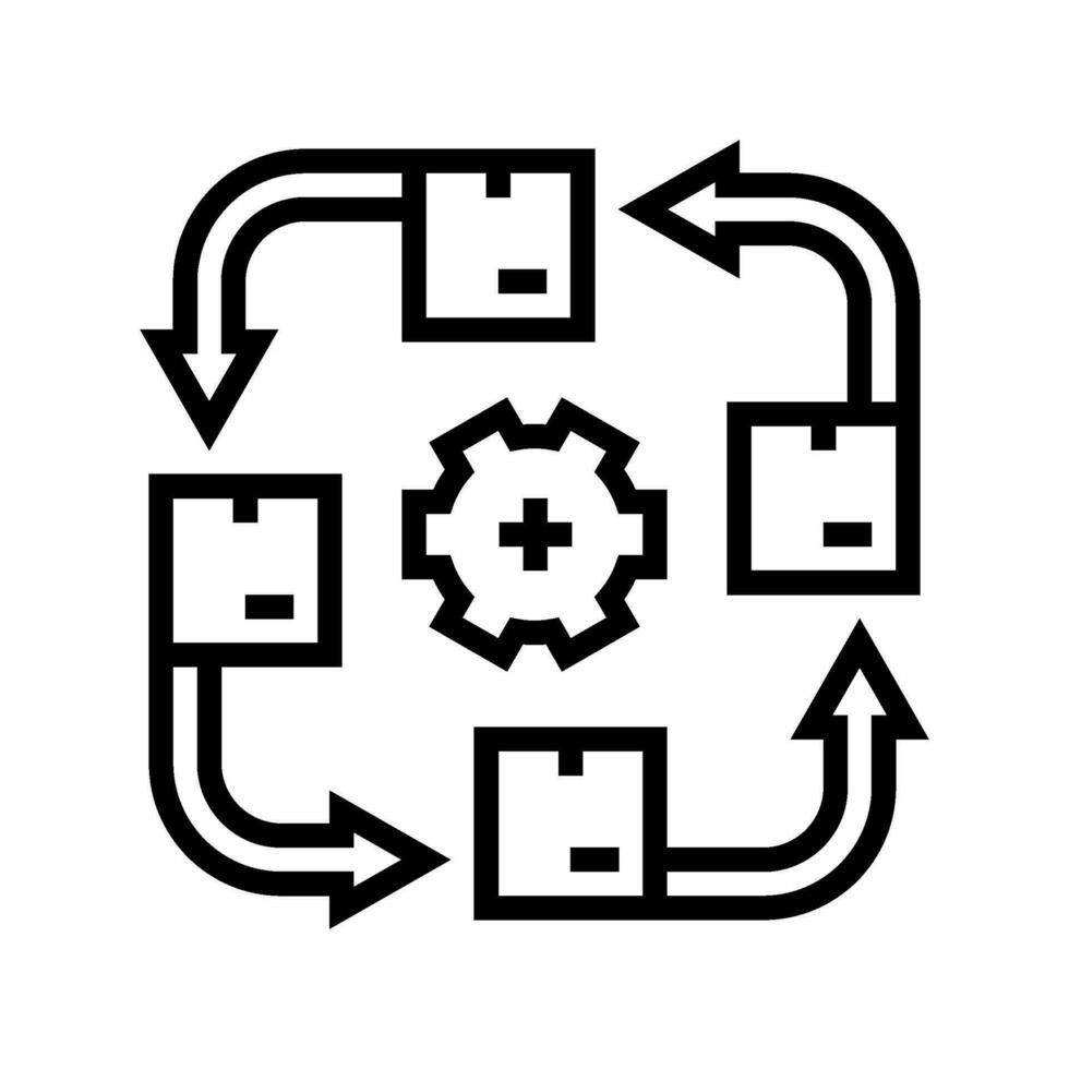 azione rotazione logistica manager linea icona vettore illustrazione