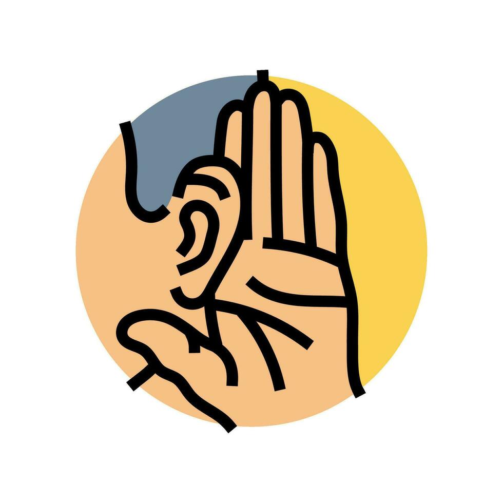 difficoltà udito malattia sintomo colore icona vettore illustrazione